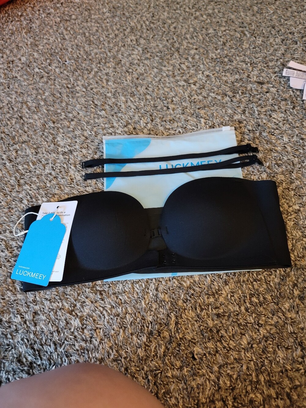 Women's Strapless Bra Black Luckmeey New With Tags 38C